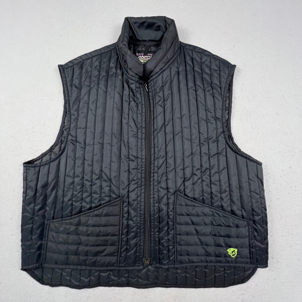 Arcticwear Quilted Vest Mens XL Black Vintage Arctic Enterprises Snowmobile Gorp